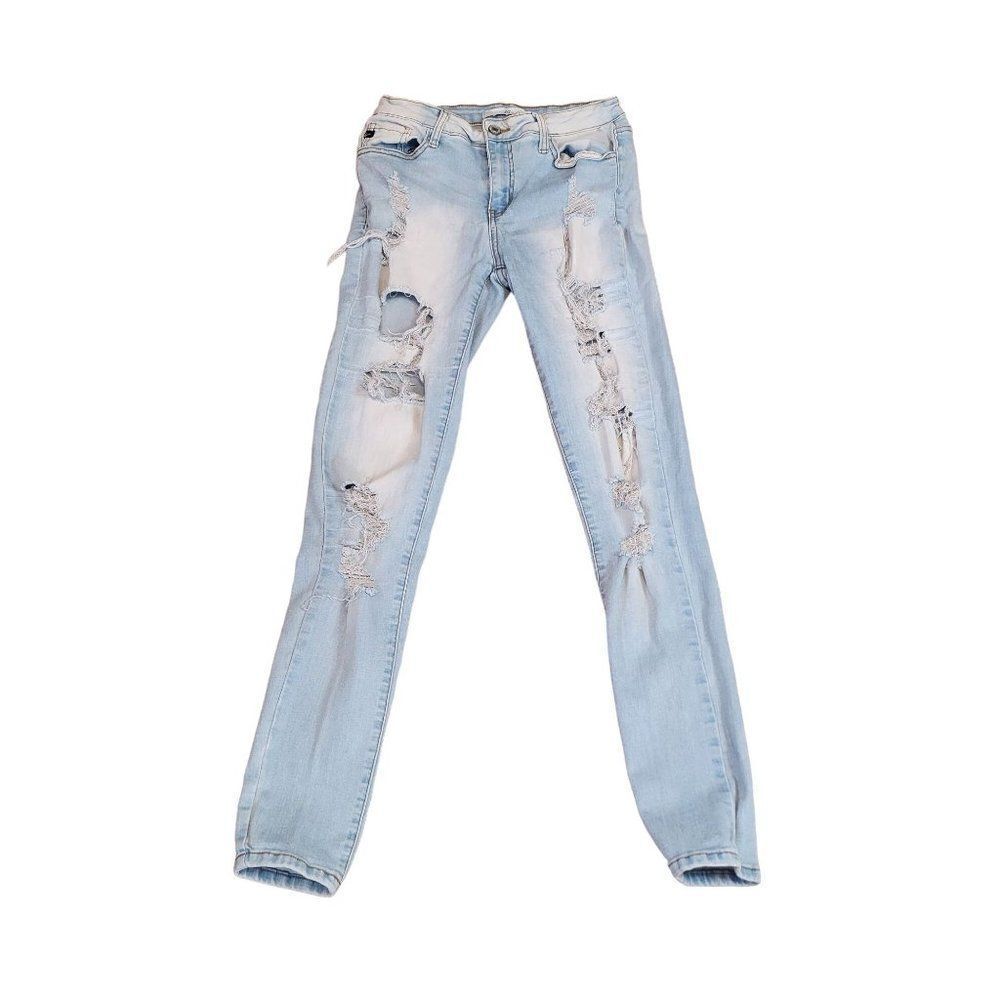 Kancan Distressed Rainbow Pocket, Skinny Size 7/27 Denim